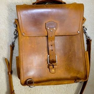 Saddleback leather messenger bag tobacco brown